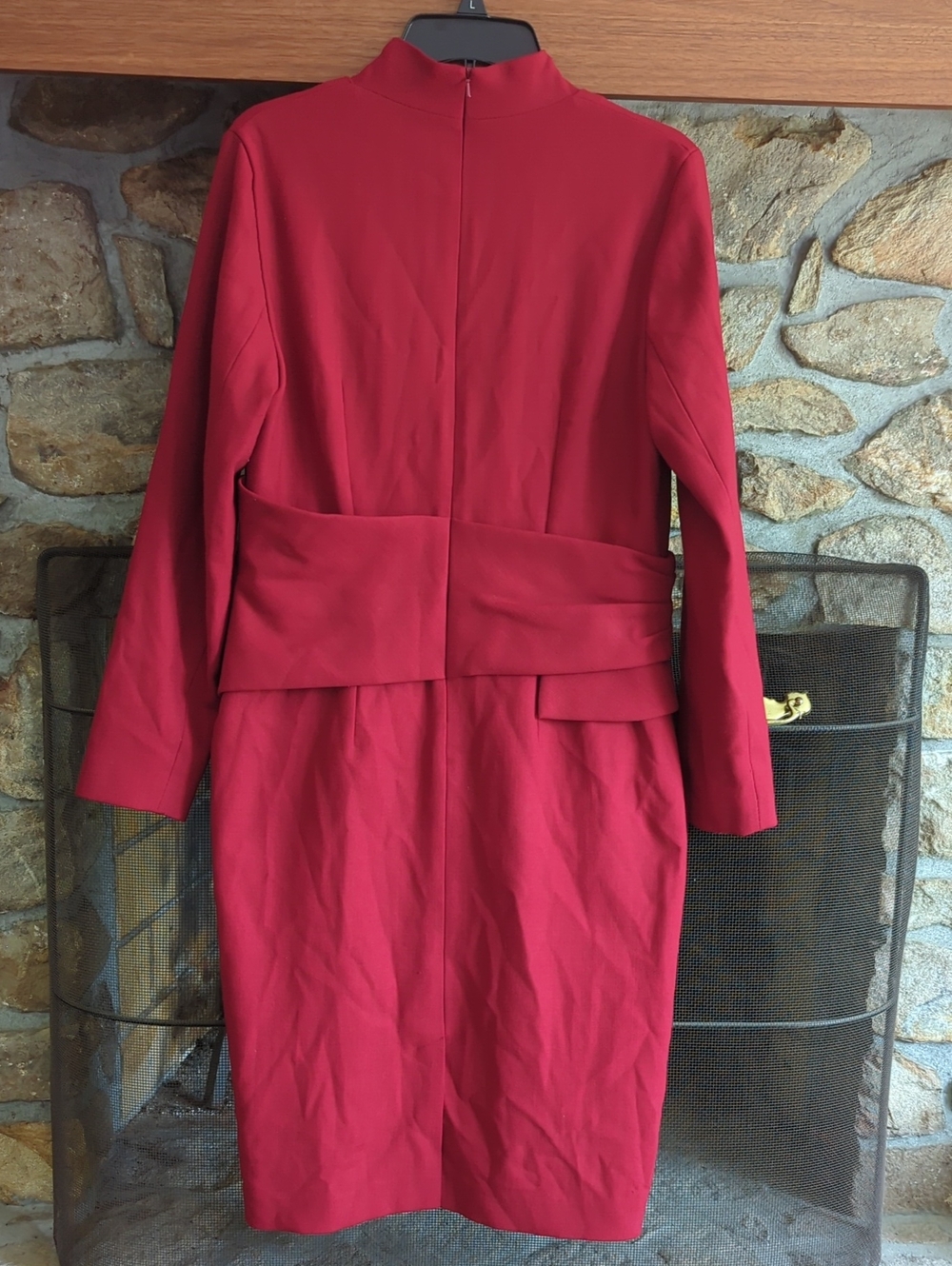 The Fold London Red Wool Blend Arlington Dress - Picture 4 of 10